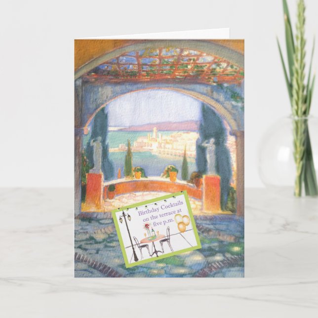 CARTÃO BIRTHDAY COCKTAILS ON THE TERRACE OF THE VILLA   (Frente)