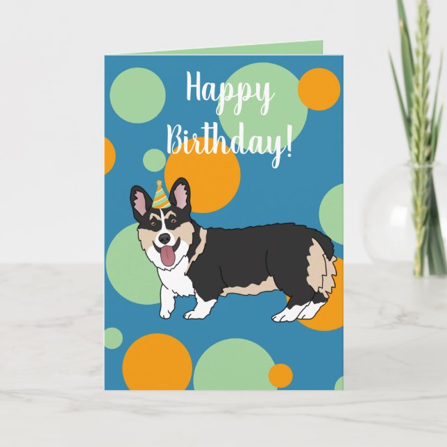 Cartão Birthday Corgi (Frente)