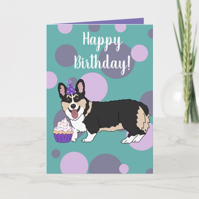 Cartão Birthday Corgi (Frente)