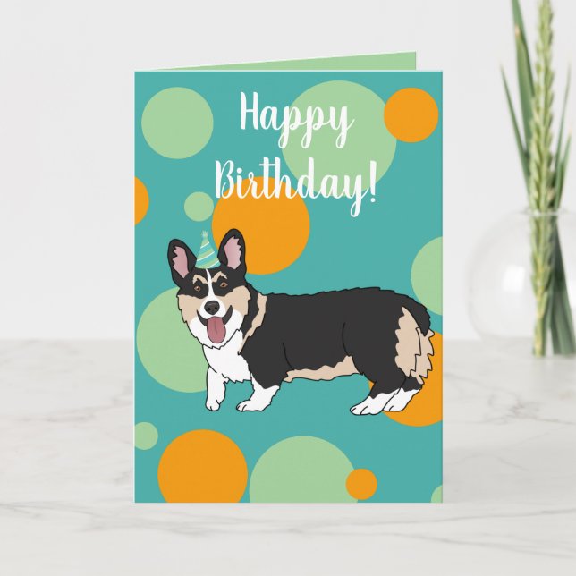 Cartão Birthday Corgi (Frente)
