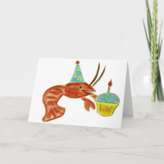 Cartão Birthday Crawfish Cupcake