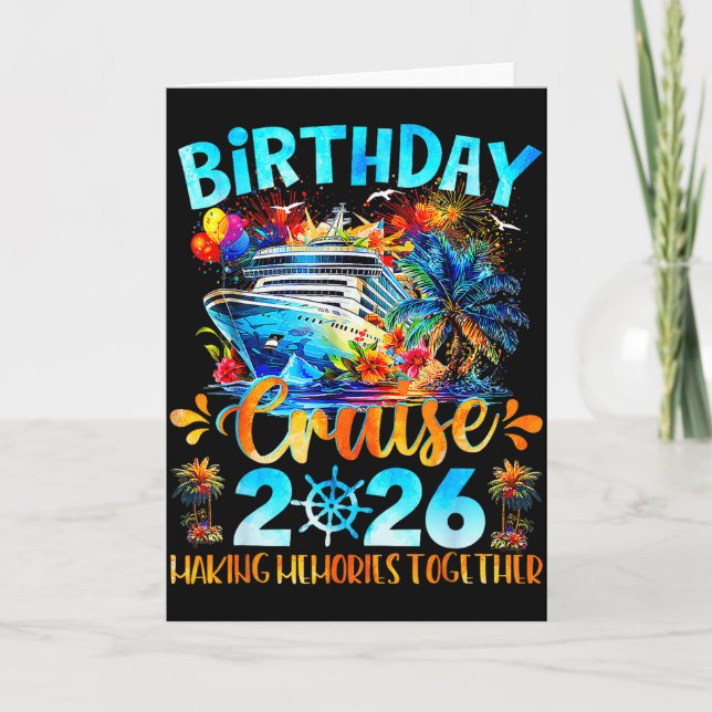 Cartão Birthday Cruise 2026 Making Memories Together Fami (Frente)