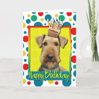 Cartão Birthday Cupcake - Airedale