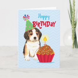 Cartão Birthday Cupcake Beagle
