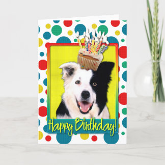 Cartão Birthday Cupcake - Border Collie