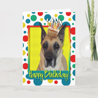 Cartão Birthday Cupcake - Great Dane