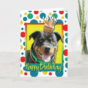 Cartão Birthday Cupcake - Rottweiler - SambaParTi