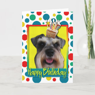 Cartão Birthday Cupcake - Schnauzer