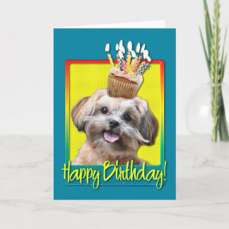 Cartão Birthday Cupcake - ShihPoo - Maggie