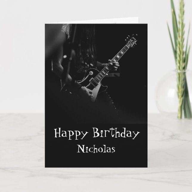 Cartão Birthday Custom Name Musician Fun You Rock Music (Frente)