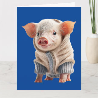 CARTÃO BIRTHDAY CUTE PIG HELLO GREETING CARD