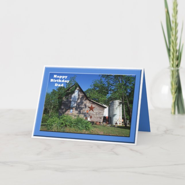 Cartão Birthday - Dad Old Virginia Barn (Frente)