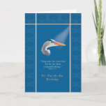 Cartão Birthday,  Dad, Religious, Great Blue Heron Bird<br><div class="desc">In the glow of the light,  the Great Blue Heron lends a visual picture for the sentiment expressed in the Bible verse on this birthday greeting card. Feel free to change the inside of the card to suit your needs.</div>