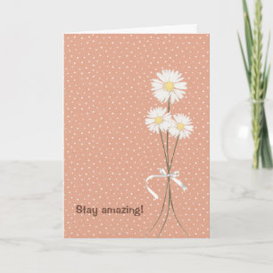 Cartão birthday daisy bouquet on pin dots card