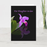 Cartão Birthday, Daughter-in-law, Orchid Reflected<br><div class="desc">This lovely orchid makes a splendid birthday greeting card.  Feel free to change the inside verse to suit your needs.</div>