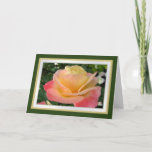 Cartão Birthday.Daughter.Yellow-pinkish rose with dew.<br><div class="desc">Elegant yellow-pinkish rose with dew.</div>