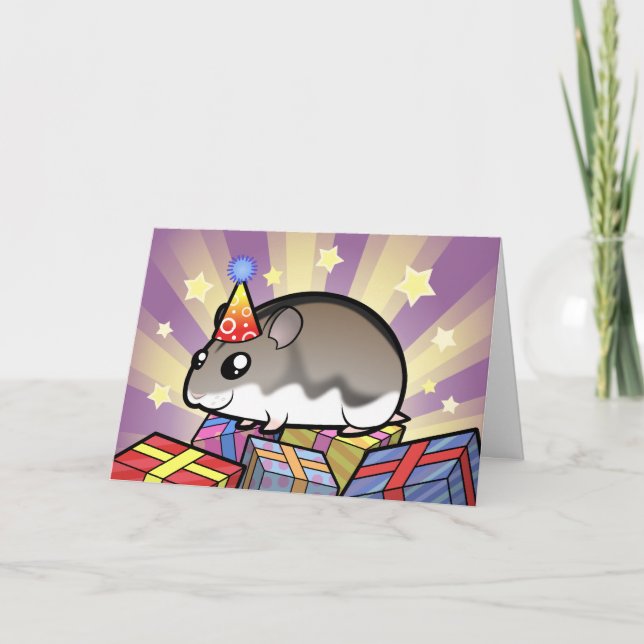 Cartão Birthday Dwarf Hamster (Frente)