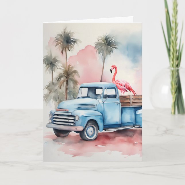 Cartão Birthday Flamingo Humor (Frente)