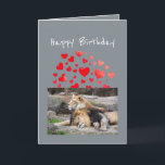 Cartão Birthday  Flirty Lion Couple of Fun Humor<br><div class="desc">Birthday for your husband,  boyfriend,  sweetheart,  partner Flirty I'd be Lion Humor Funny Animal Birthday card</div>