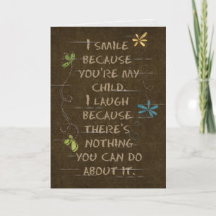Cartão Birthday for Child-floral glitter on brown