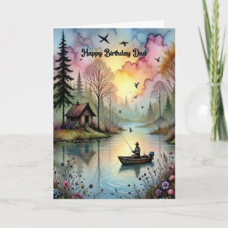 Cartão Birthday for Dad with Fisherman