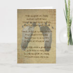 Cartão Birthday for Daddy child footprint<br><div class="desc">Baby footprints on textured background with inspirational verse for Daddy's birthday</div>