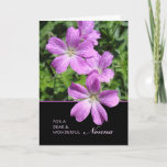 Cartão Birthday for Nonna, Cranesbill Geraniums<br><div class="desc">Happy Birthday greeting card for Nonna / grandma. Card has an image of Cranesbill geraniums in shades of violet and lavender colors. Botanical,  floral themed greeting card. Art,  image,  and verse copyright © Shoaff Ballanger Studios.</div>