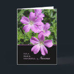 Cartão Birthday for Nonna, Cranesbill Geraniums<br><div class="desc">Happy Birthday greeting card for Nonna / grandma. Card has an image of Cranesbill geraniums in shades of violet and lavender colors. Botanical,  floral themed greeting card. Art,  image,  and verse copyright © Shoaff Ballanger Studios.</div>