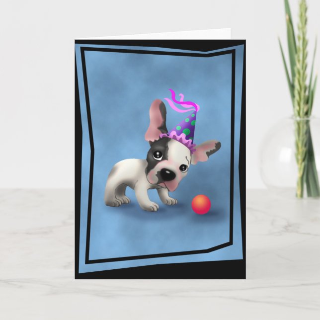 Cartão Birthday French Buldogue (Frente)
