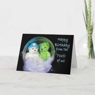 Cartão Birthday from the two of US - Teddy-Bears and Bubb