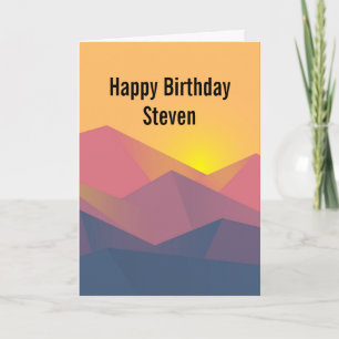 Cartão Birthday Geométrico Minimalista