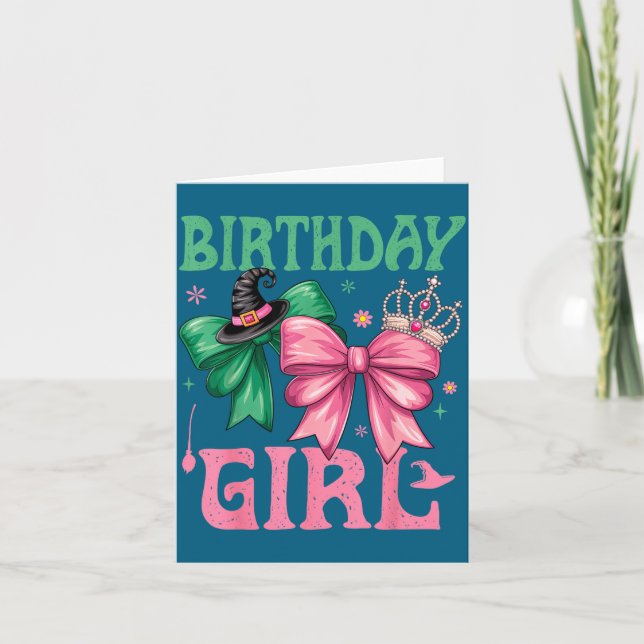 Cartão Birthday Girl Nk And Green Birthday Witch Women Gi (Frente)