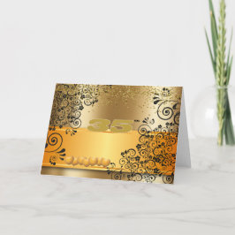 Cartão Birthday gold 35