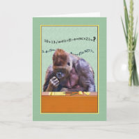 Birthday, Gorilla at Desk