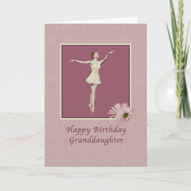 Cartão Birthday, Granddaughter, Ballerina On Pointe (Frente)