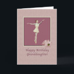 Cartão Birthday, Granddaughter, Ballerina On Pointe<br><div class="desc">This ballet-themed  birthday card shows a ballerina in the on pointe position on a raspberry background.  Two daisies are clustered in the bottom corner. The customer can make changes to the inside verse to suit their needs.</div>