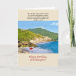 Cartão Birthday, Granddaughter, Beach, Hills, Birds<br><div class="desc">This beautiful isolated beach is a perfect place to sit and daydream and it makes a colorful birthday greeting card.   Feel free to change the inside verse to suit your needs.</div>