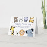 Cartão Birthday Granddaughter Fun Animal Cartoons<br><div class="desc">Cute Watercolor Animals for your special Grandson who has turned your world upside down with happiness</div>