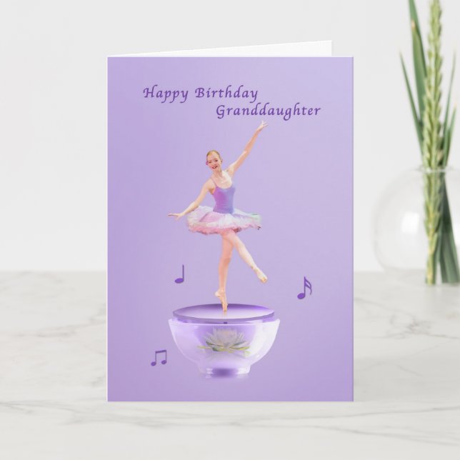 Cartão Birthday, Granddaughter, Music Box Ballerina (Frente)