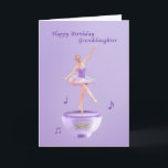 Cartão Birthday, Granddaughter, Music Box Ballerina<br><div class="desc">In shades of lavender and purple, a little ballerina dances on top of a music box decorated with a water lily. The feminine design makes a sweet birthday greeting card. The music box is based on a design from Scrap and Tubes at Digital Scrap Designs. Change the inside verse to...</div>