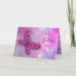 Cartão Birthday , Granddaughter, Pink Glitzy Butterfly<br><div class="desc">Dainty and sweet image with glitzy butterfly in pink/purple.  See same/similar image for other categories and products.
Image has been designed digitally for a more realistic effect.</div>