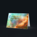 Cartão Birthday Granddaughter - The Omega Nebula<br><div class="desc">Galaxies, Stars and Nebulae series Like the fury of a raging sea, this bubbly ocean of glowing hydrogen, oxygen, and sulphur gas lies in the extremely massive and luminous molecular nebula Messier 17. This Hubble photograph captures a small region within Messier 17 (M17), a hotbed of star formation. M17, also...</div>