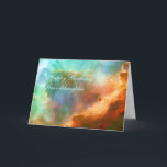 Cartão Birthday Granddaughter - The Omega Nebula<br><div class="desc">Galaxies, Stars and Nebulae series Like the fury of a raging sea, this bubbly ocean of glowing hydrogen, oxygen, and sulphur gas lies in the extremely massive and luminous molecular nebula Messier 17. This Hubble photograph captures a small region within Messier 17 (M17), a hotbed of star formation. M17, also...</div>