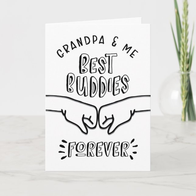 Cartão Birthday - Grandpa & Me, Best Buddies Forever (Frente)