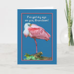 Cartão Birthday, Grandson, Peekaboo Spoonbill Card<br><div class="desc">The Spoonbill is both funny-looking and beautiful with his pink and white feathers.  He makes a colorful birthday greeting card.   Feel free to change the inside verse to suit your needs.</div>