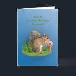 Cartão Birthday, Grandson, Squirrel With Ice Cream Cone<br><div class="desc">A brown squirrel eating a strawberry ice cream cone gives a humorous slant to this birthday card. The inside verse is a text template and is easily changed or deleted. The ice cream cone is the work of ZaZa Scrap and Tubes at Digital Scrap Designs and the clumps of grass...</div>