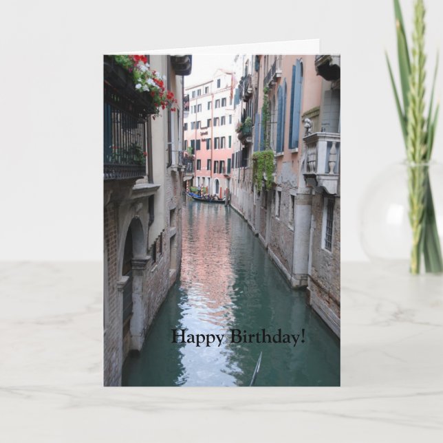 Cartão Birthday Greeting Card with Venice, Italy (Frente)