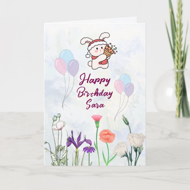 Cartão Birthday Greetings Card  (Frente)