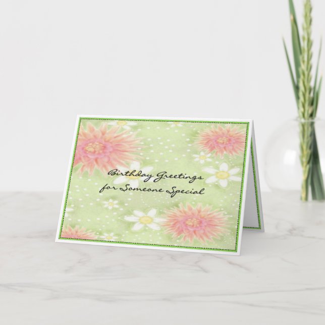 Cartão Birthday Greetings - Someone Special (Frente)