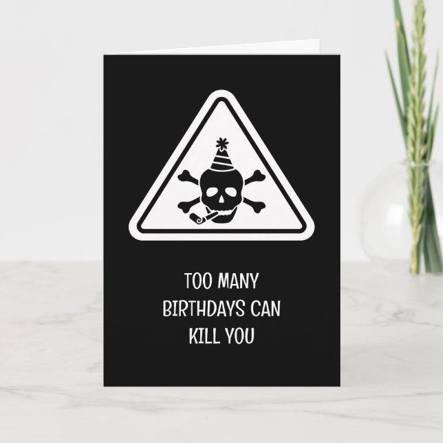 Cartão Birthday hazard caution sign punny birthday card (Frente)